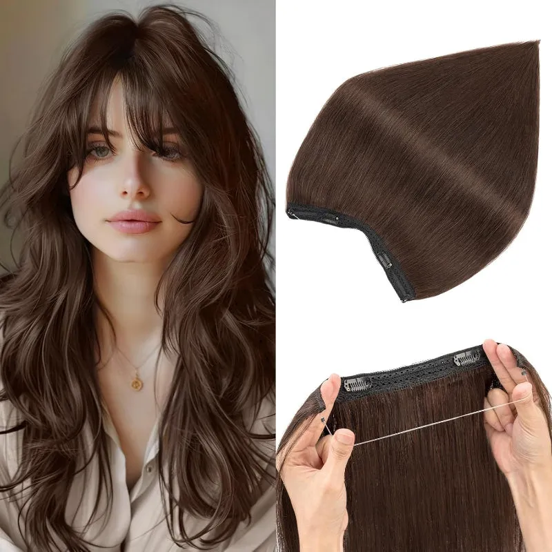 Halo Real Human Hair Extensions With Durable Double Fixation Light Volume