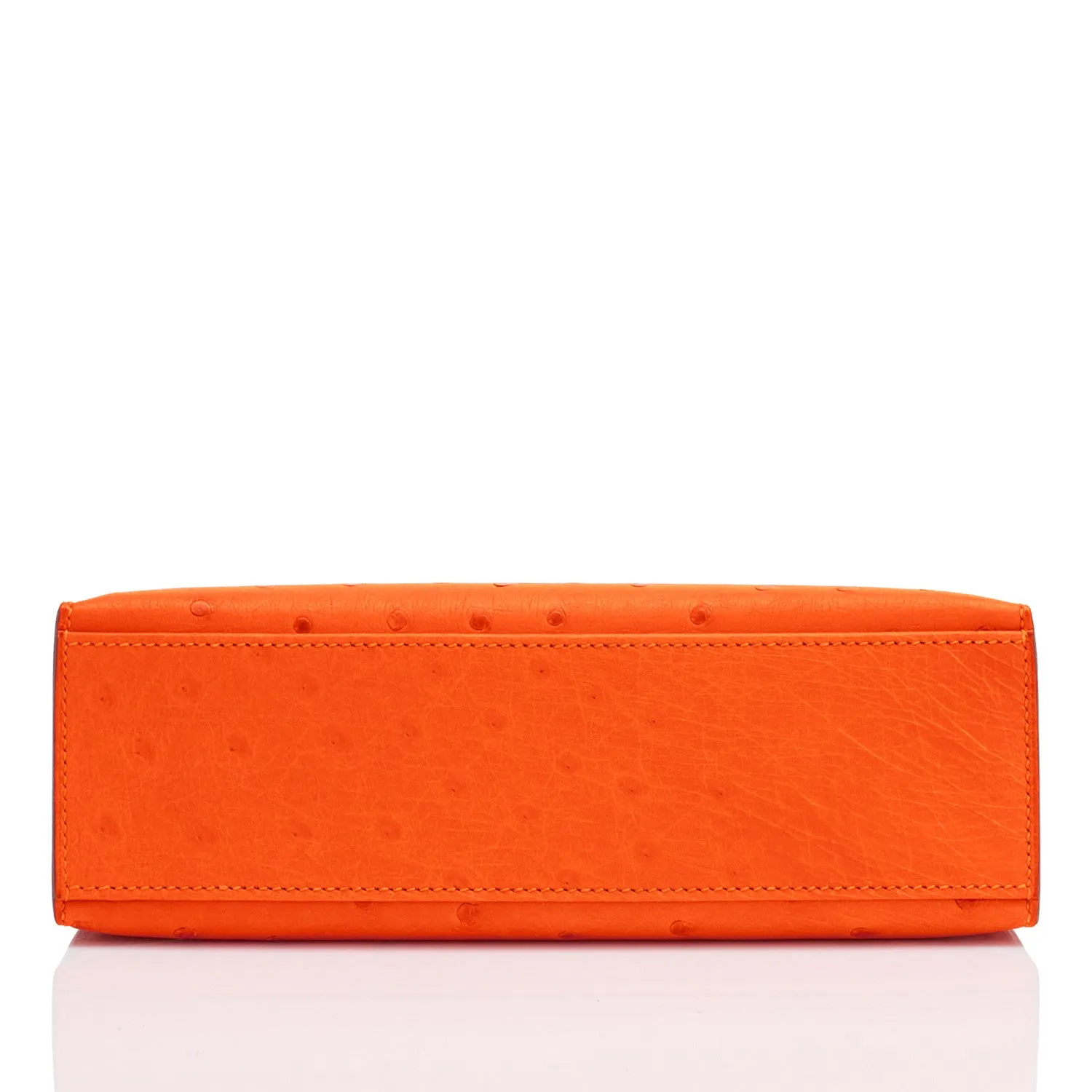 Hermes Tangerine Ostrich Exotic Kelly Pochette Gold Hardware