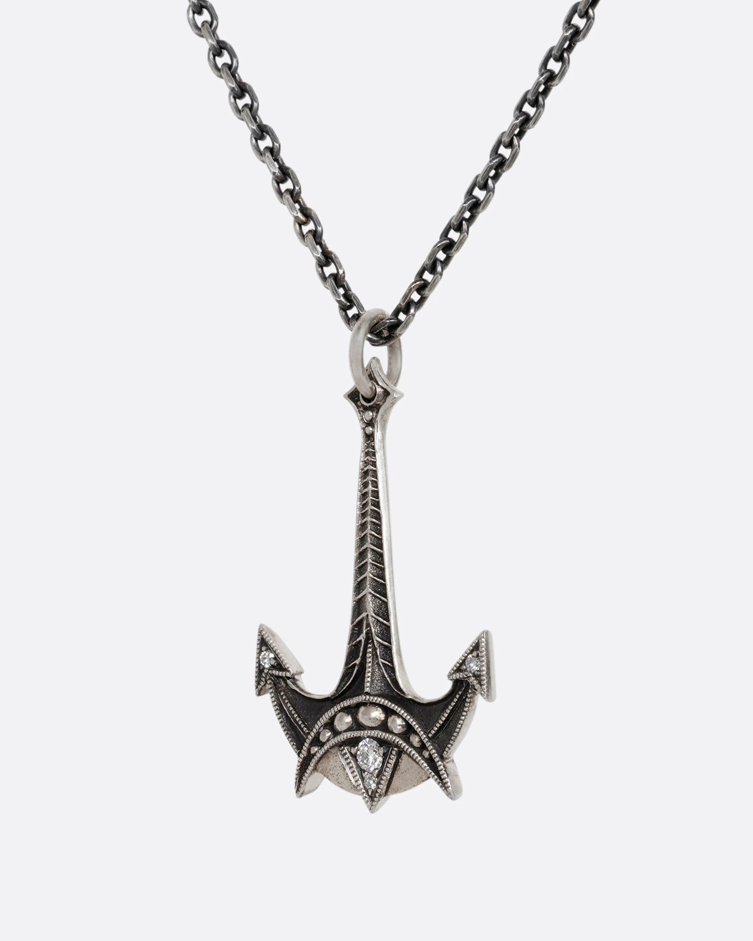 Jonah's Anchor Diamond Pendant Necklace