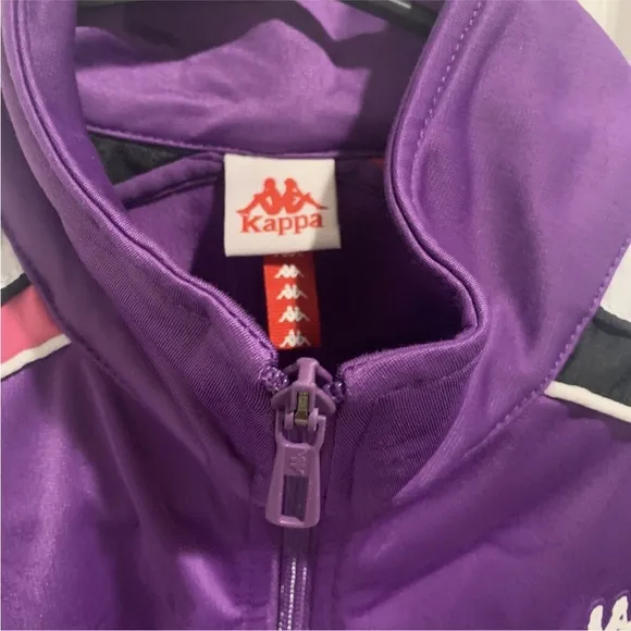 Kappa Jacket Womens Small Pink Semi-Cropped Short Waisted FullZip Long Sleeve