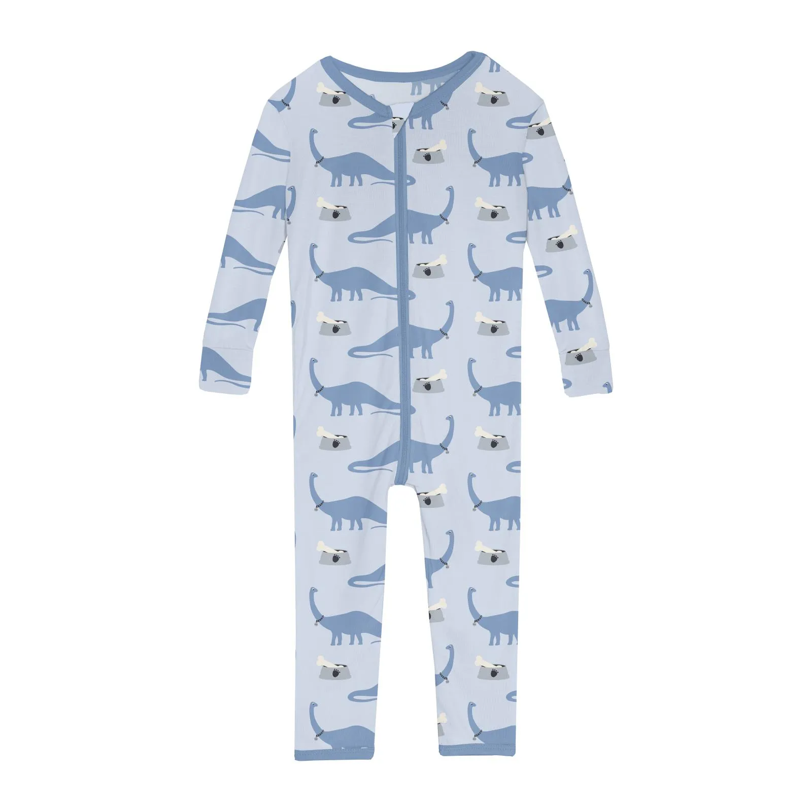 Kickee Pants Dew Pet Dino Print Convertible Zipper Sleeper