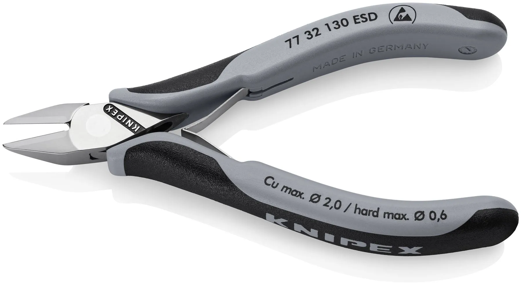 KNIPEX Electronics Diagonal Cutter Pliers Pointed Head Small Bevel 115mm Multi Component Grips 77 32 130 ESD