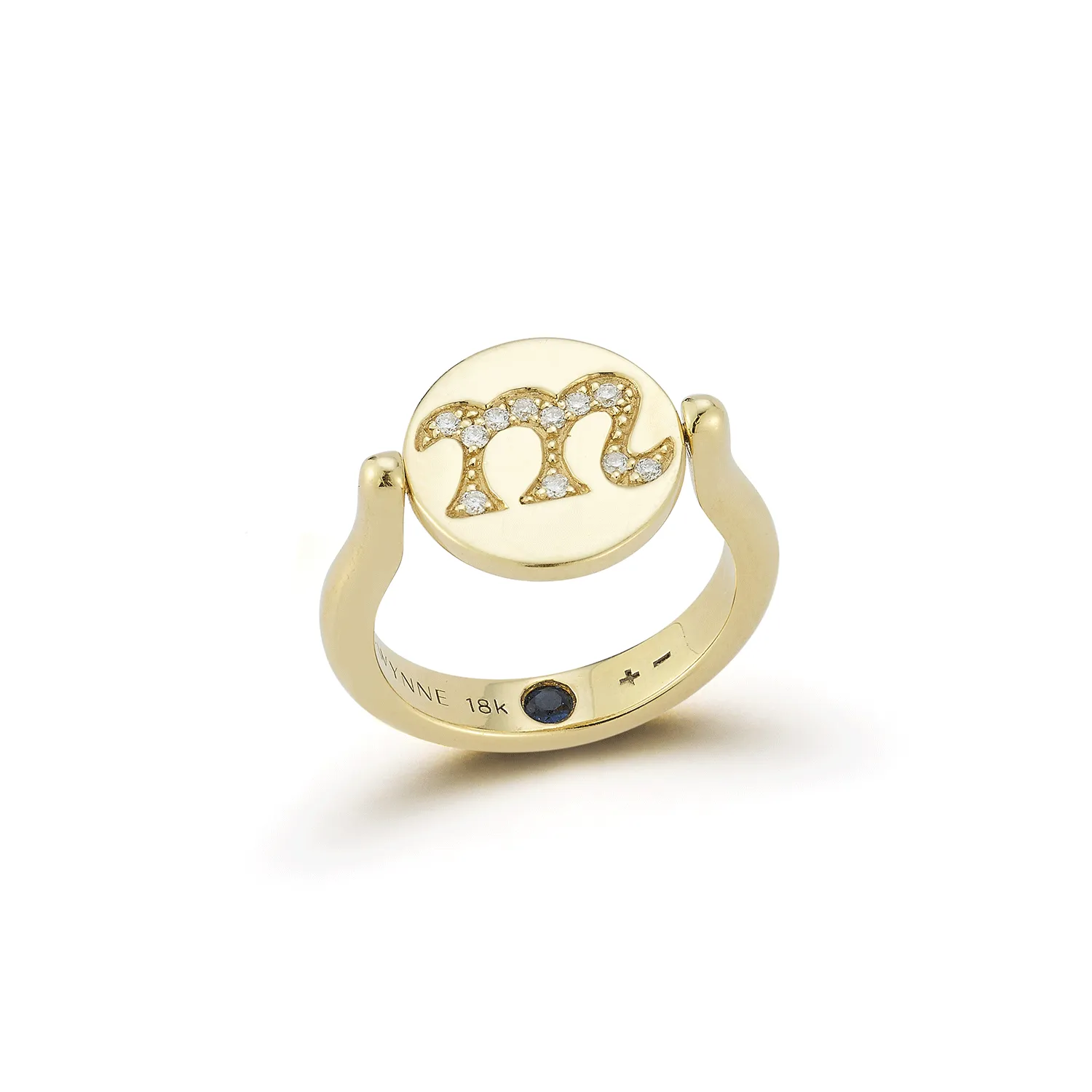 Love Notes Personalized Diamond Pinky Flip Signet Ring
