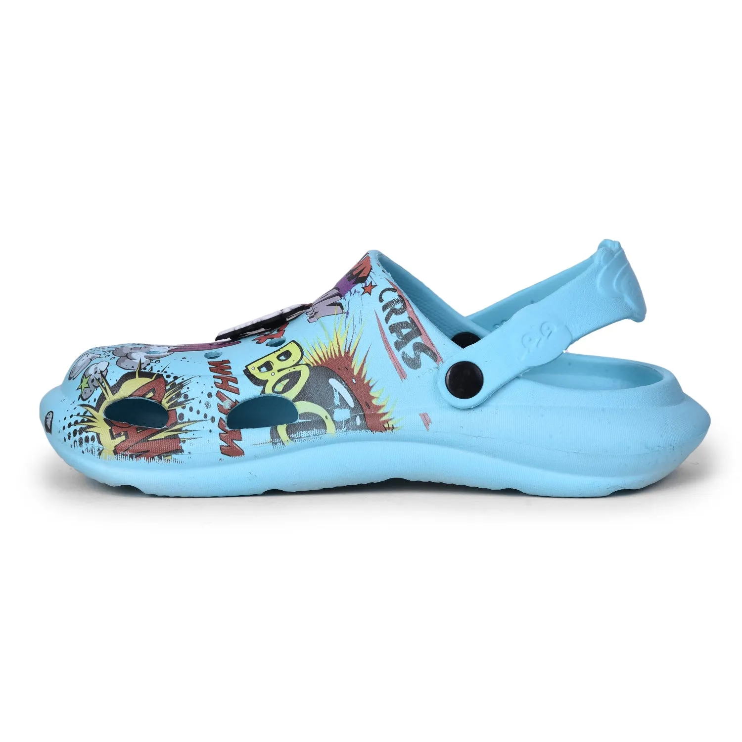 Lucy & Luke Sky Blue Casual Sling Back Clogs For Kids ALEX-10E By Liberty