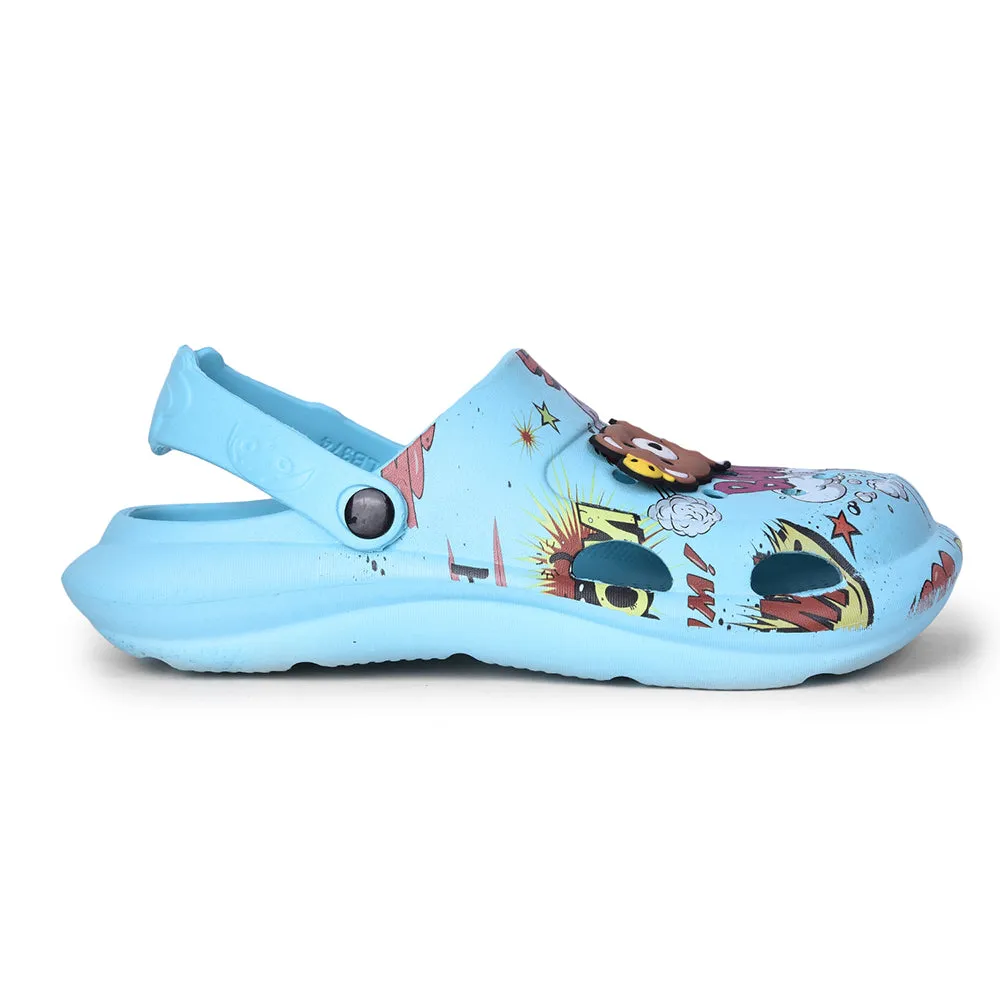 Lucy & Luke Sky Blue Casual Sling Back Clogs For Kids ALEX-10E By Liberty