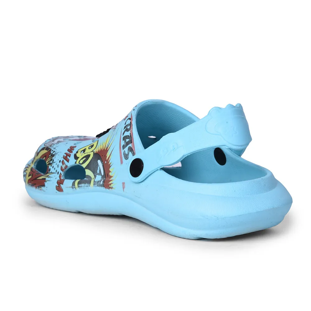 Lucy & Luke Sky Blue Casual Sling Back Clogs For Kids ALEX-10E By Liberty