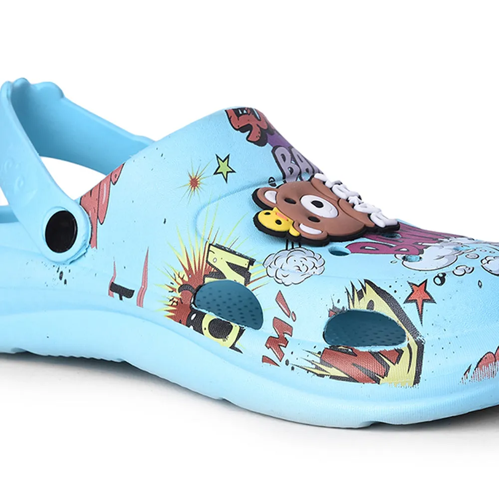 Lucy & Luke Sky Blue Casual Sling Back Clogs For Kids ALEX-10E By Liberty