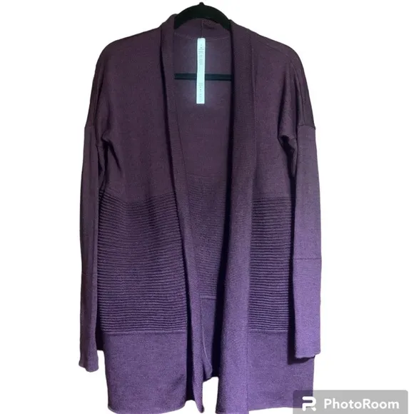 Lululemon Sit In Lotus Wrap II Women's Long Line Cardigan Sweater Merino Wool 4