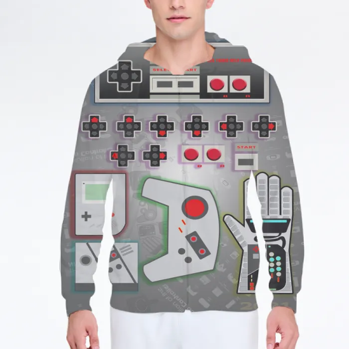 Men's Sporty Hooded Long Sleeve Cardigan