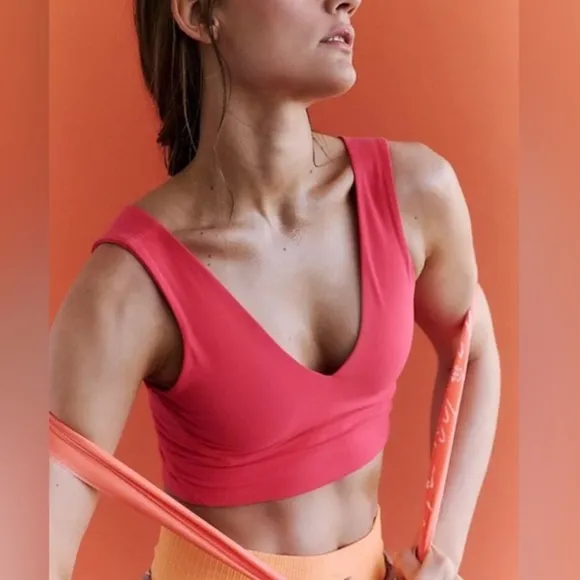 Never Better VNeck Bra by FP Movement in Electric Sunset Size SM NWOT