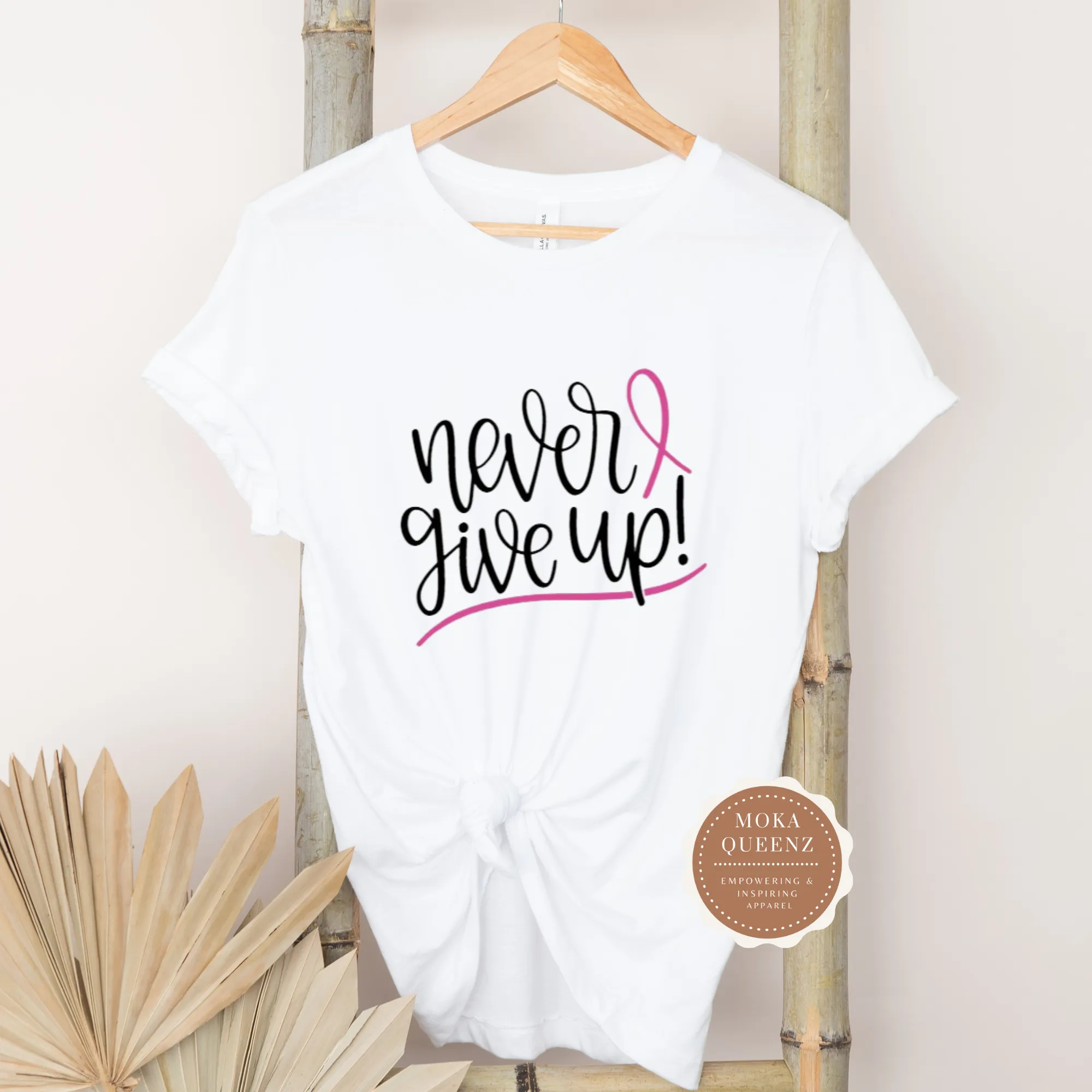 Never Give Up Breast Cancer Shirt