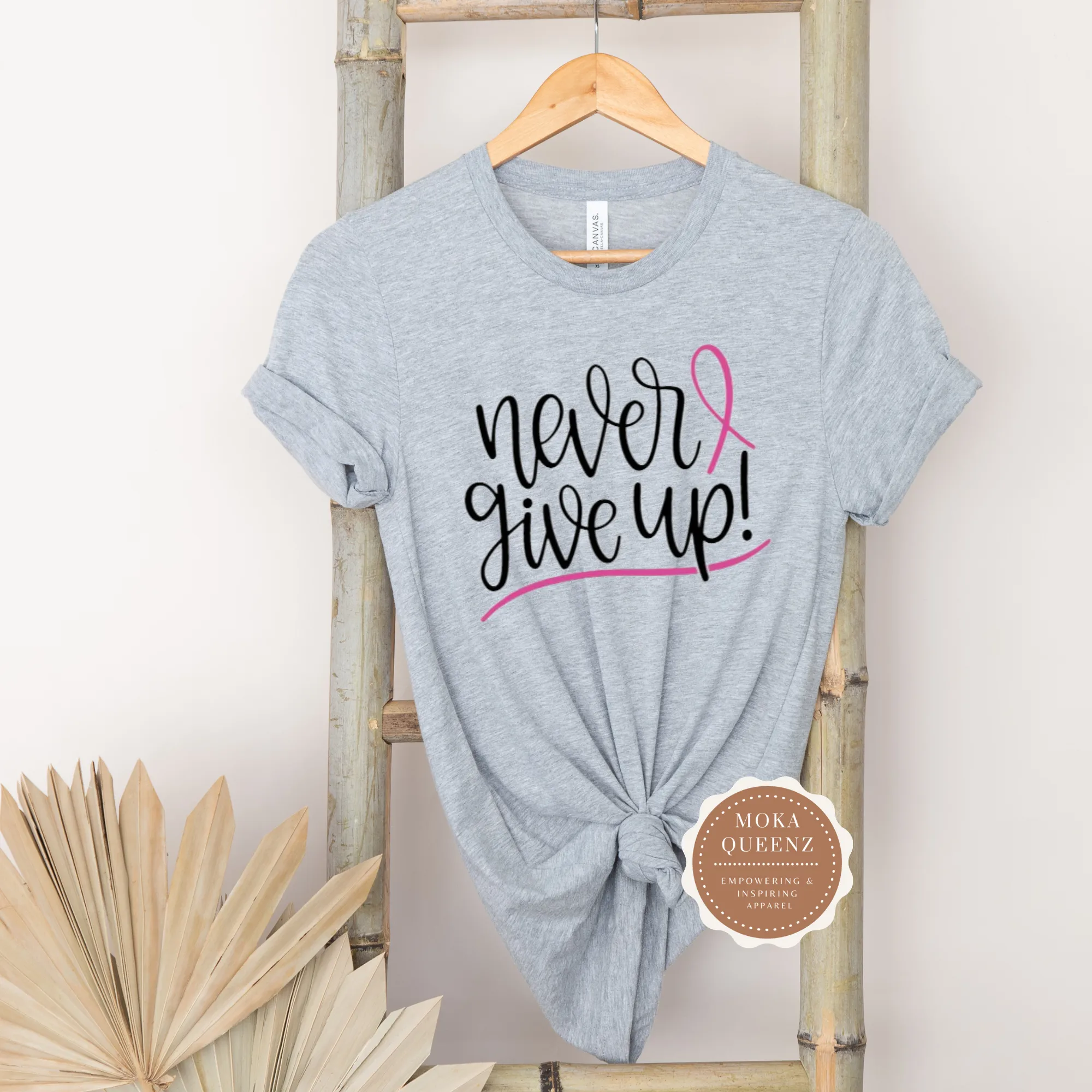 Never Give Up Breast Cancer Shirt