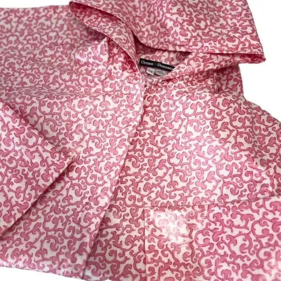 Outside Designworks Women's Rain Coat XS Pink Paisley Hooded Jacket Waterproof