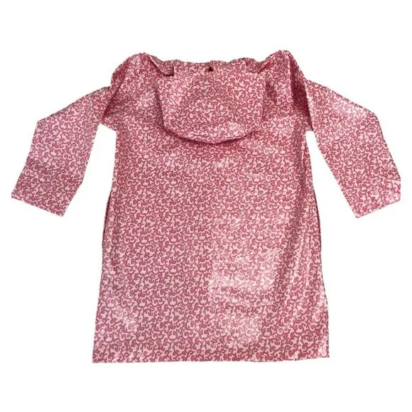 Outside Designworks Women's Rain Coat XS Pink Paisley Hooded Jacket Waterproof