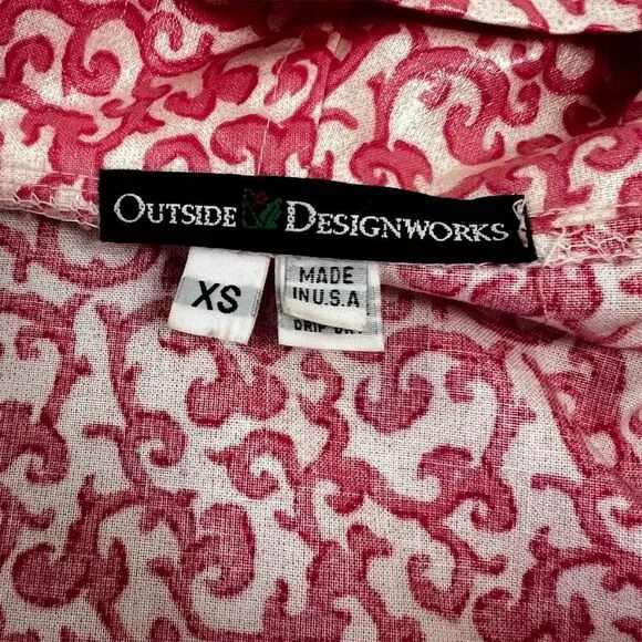 Outside Designworks Women's Rain Coat XS Pink Paisley Hooded Jacket Waterproof