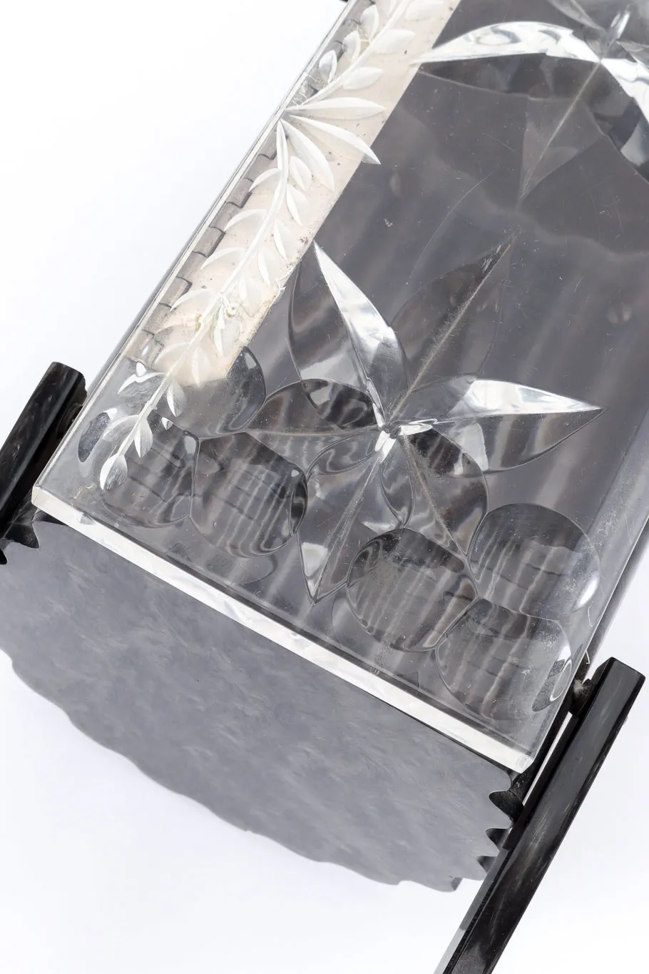 Pearlescent Ribbed Lucite Box Bag
