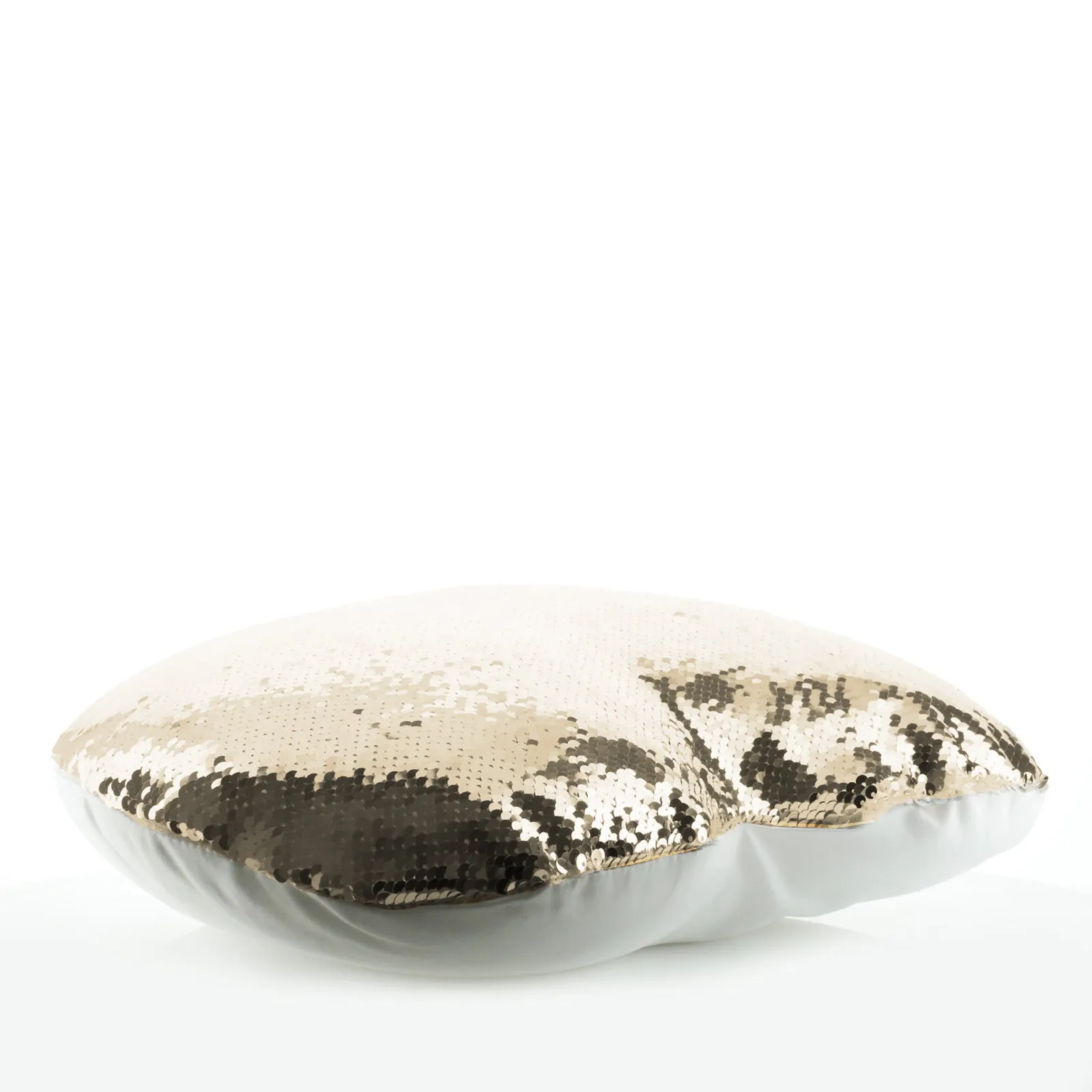Personalised Sequin Heart Cushion with Welcoming Text and Embracing Mum and Baby Pandas