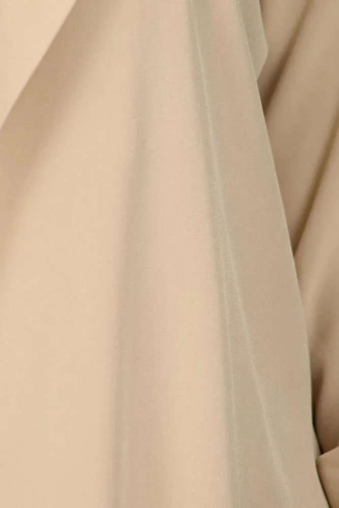 Plus Size In Town Sheer Split Sides Tan Jacket