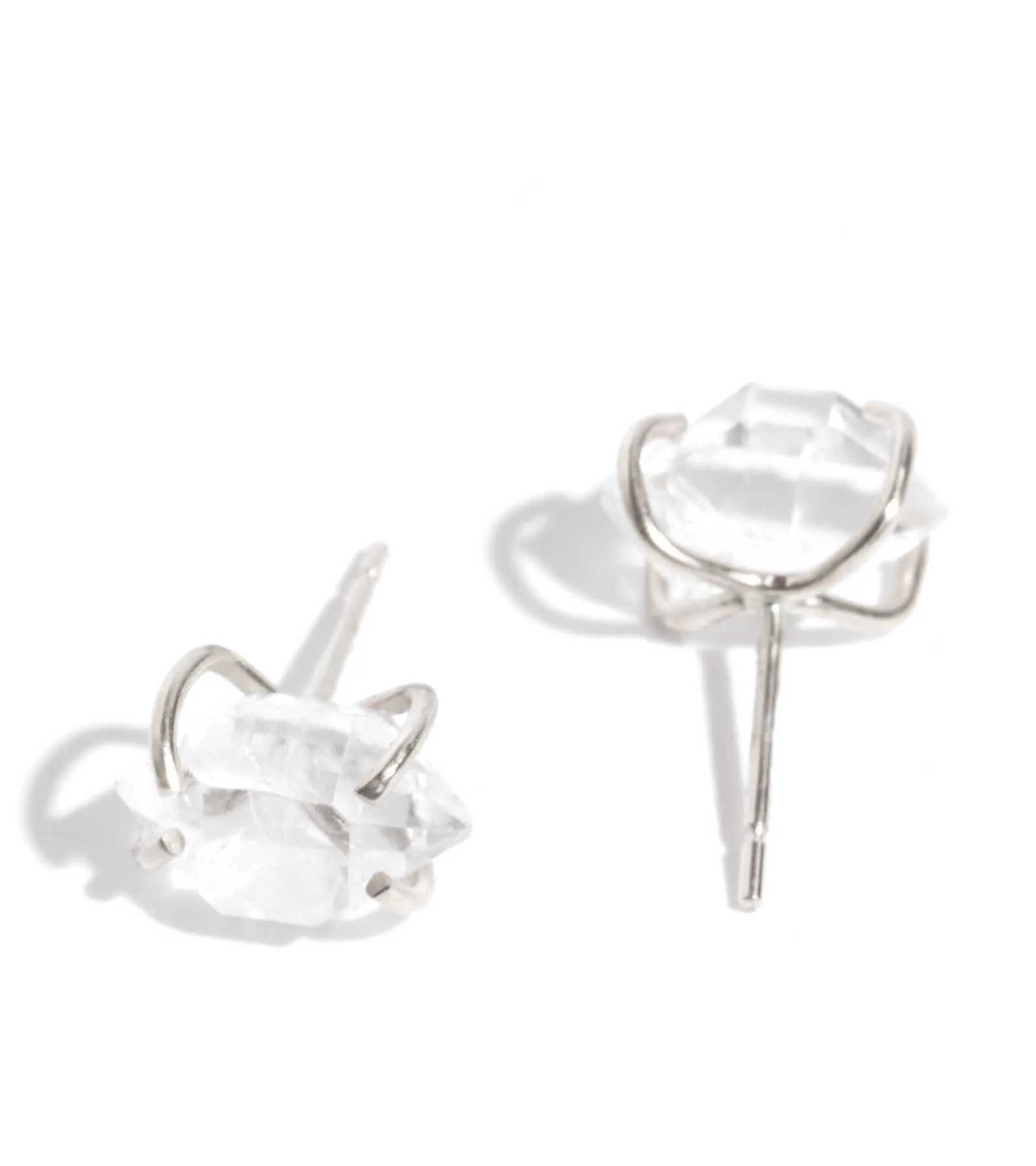 Prong set Herkimer Diamond Stud Earrings