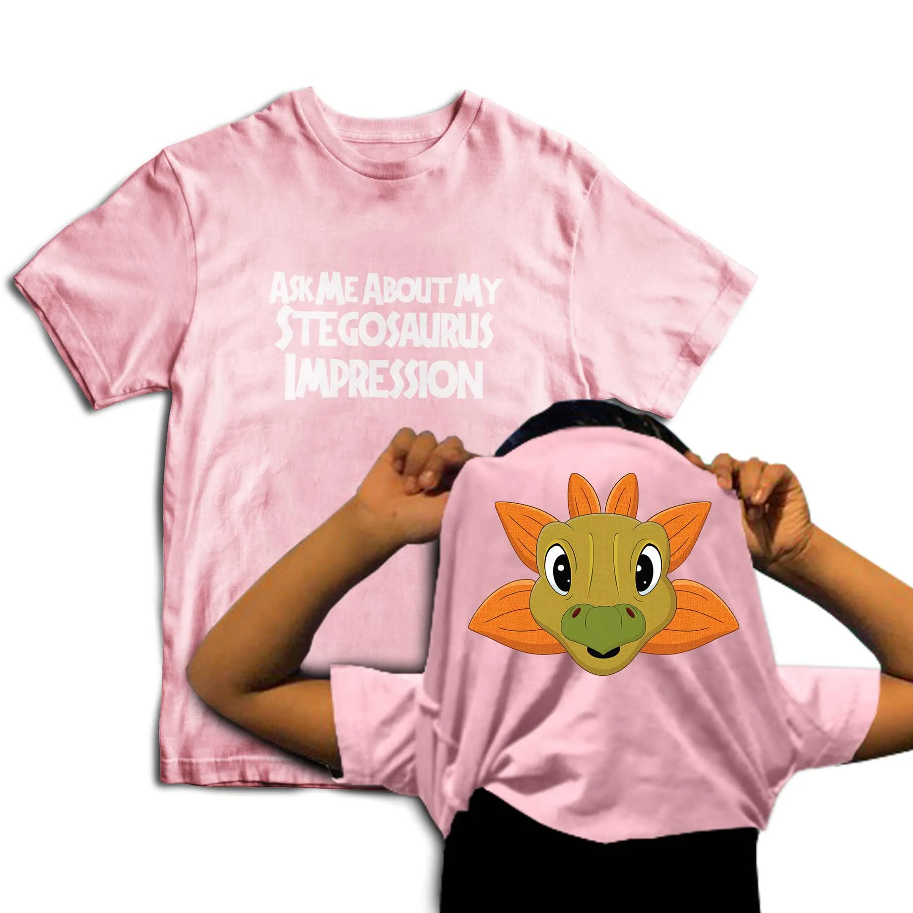 Reality Glitch Ask Me About My Stegosaurus Impression Flip Kids T-Shirt