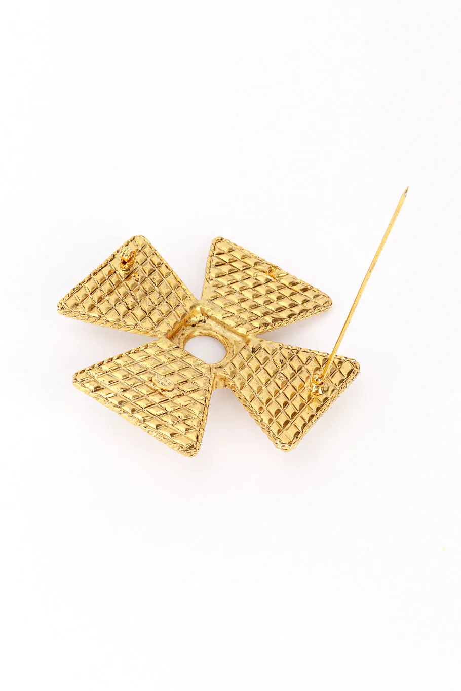 Rhinestone Maltese Cross Brooch