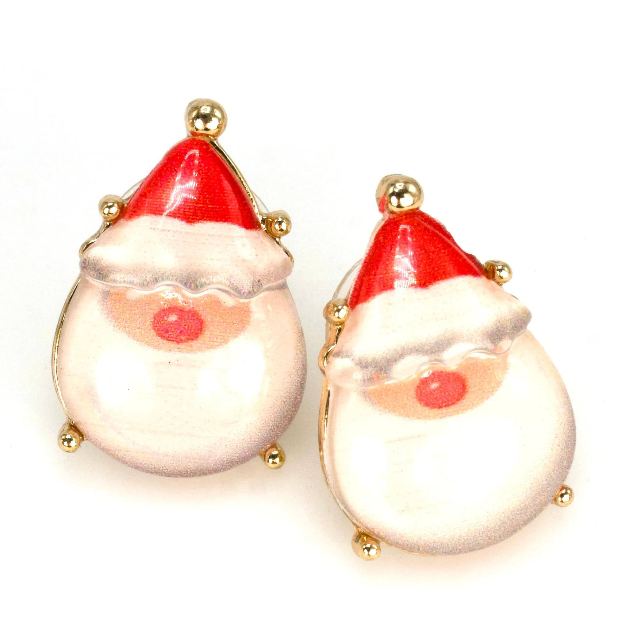 Rosy Nosed Santa Stud Earrings