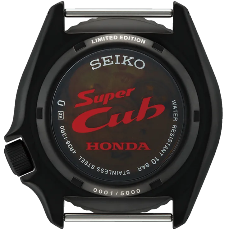 Seiko X Honda Super Cub 5 Sports SKX Sense Style Automatic Black-Grey Limited Edition SRPJ75