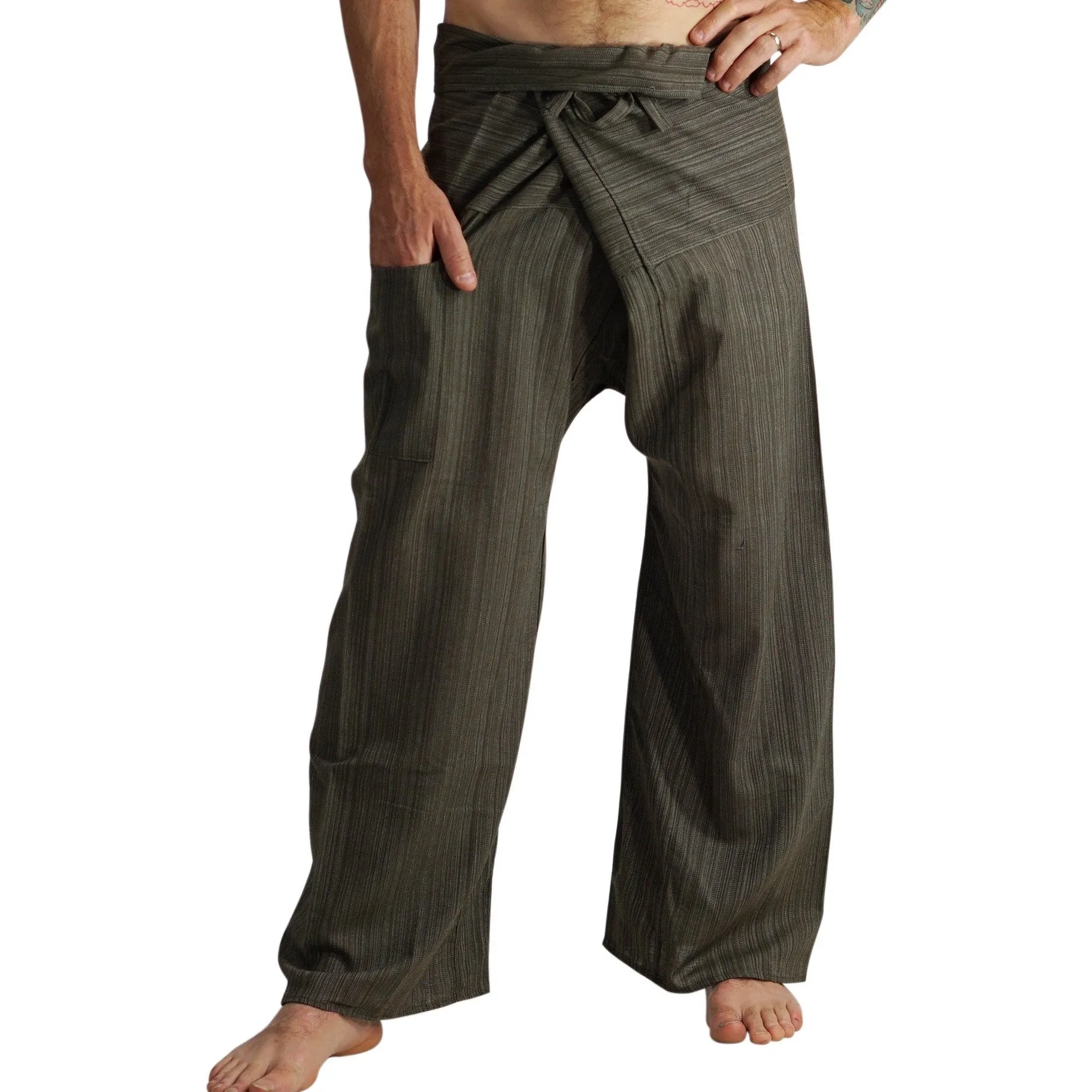 'Thai Fisherman Pants' - Striped Green