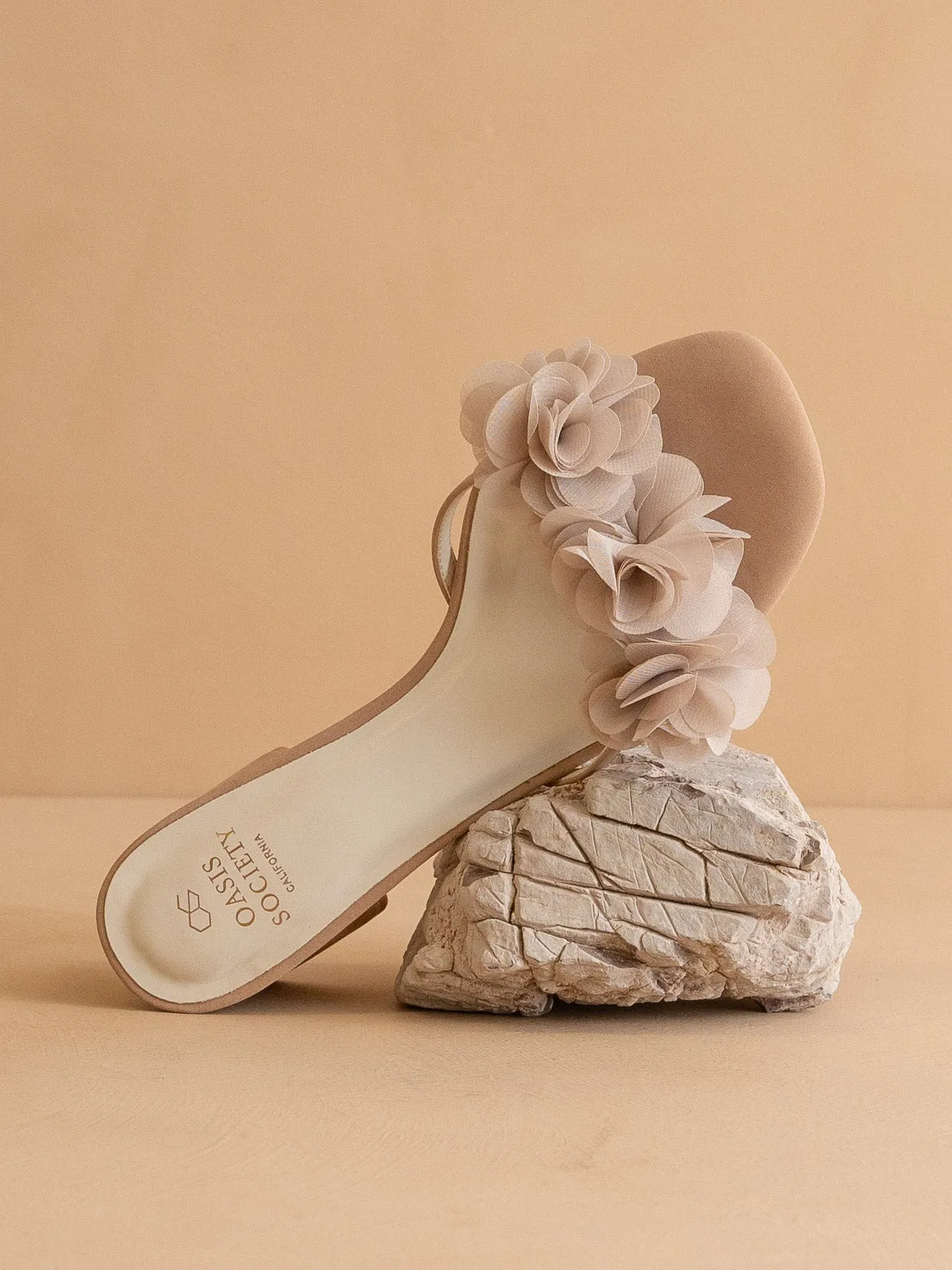 The Noor | Dusty Pink  Romantic Petal Detail Heels