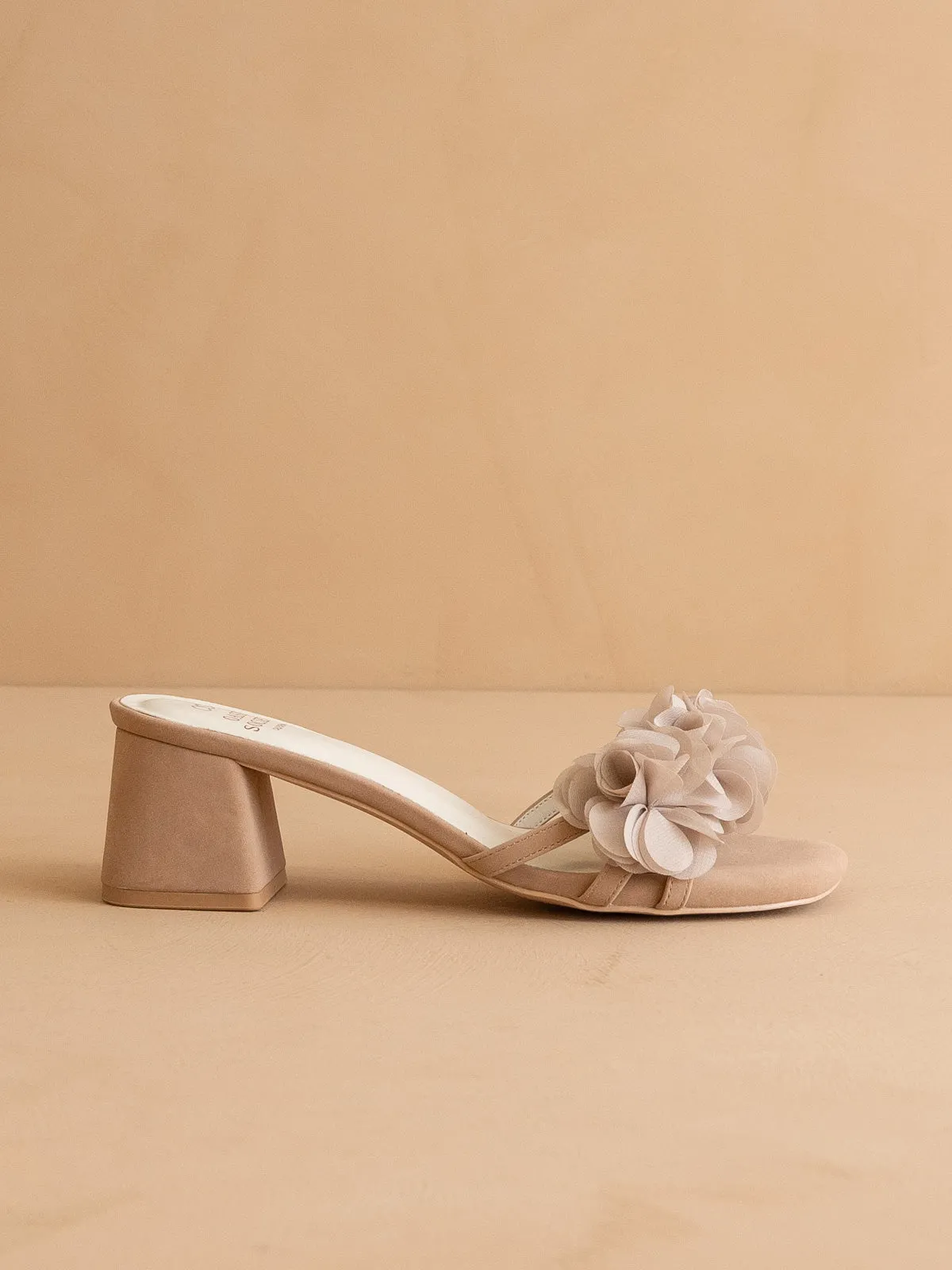 The Noor | Dusty Pink  Romantic Petal Detail Heels