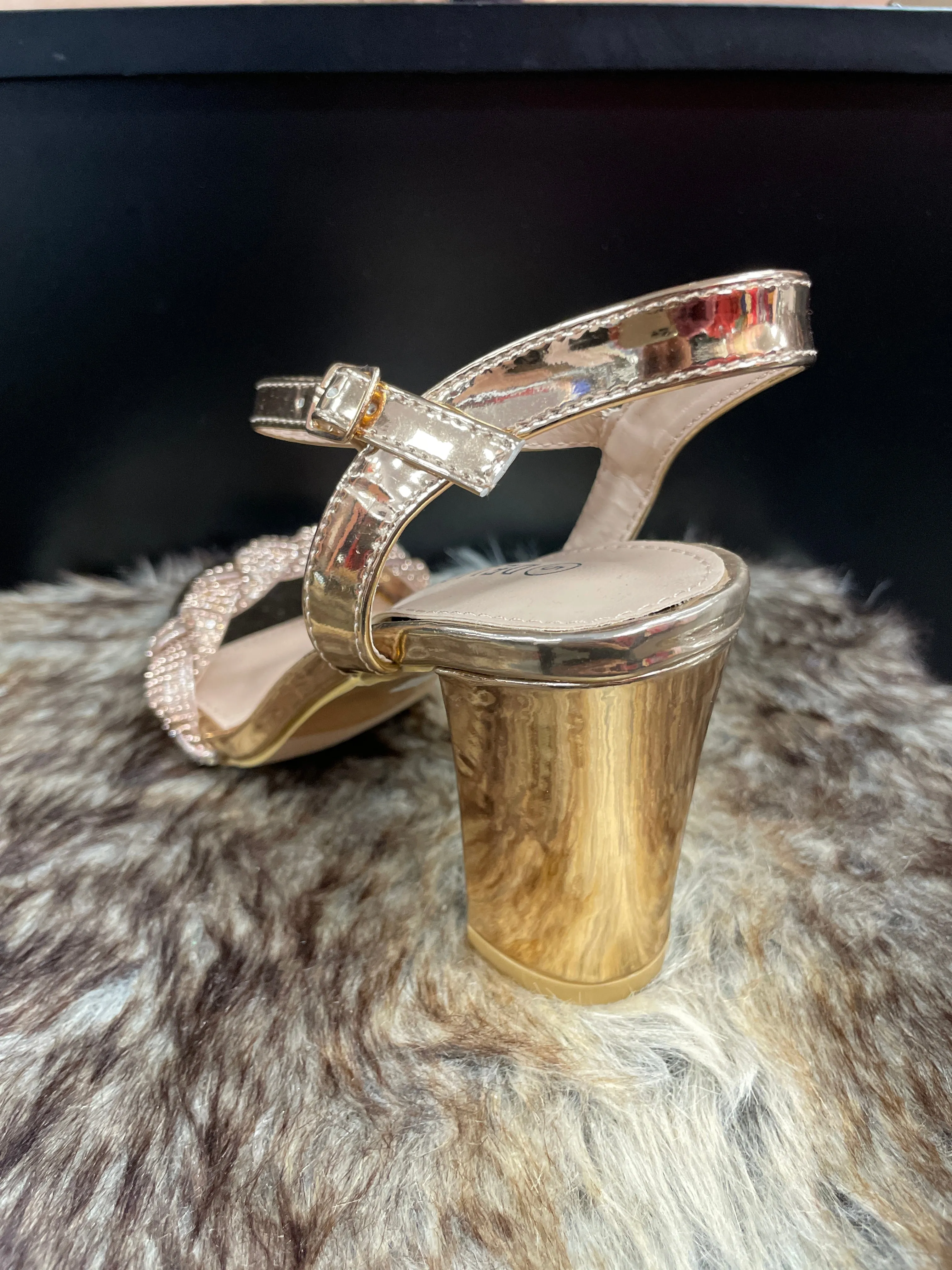 Vanessa Rose Gold Braided Heels