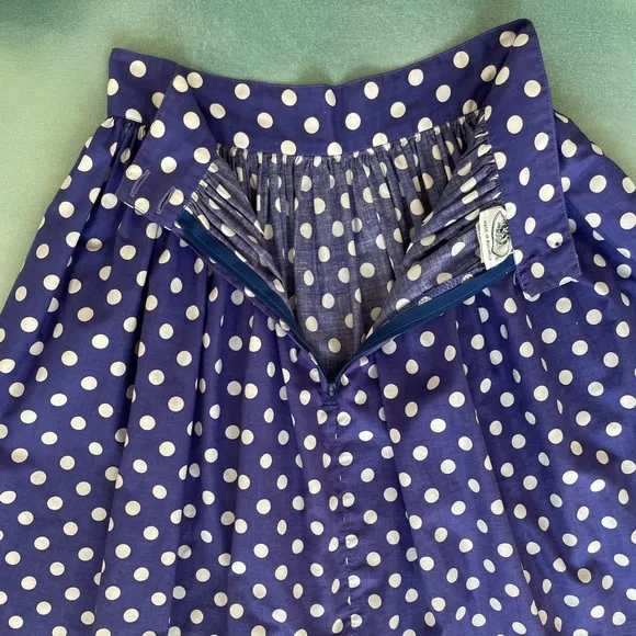 Vintage Laura Ashley Polka Dot Cotton Skirt
