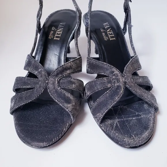 Vintage Vaneli di notte Dark Shimmer Strappy Heels