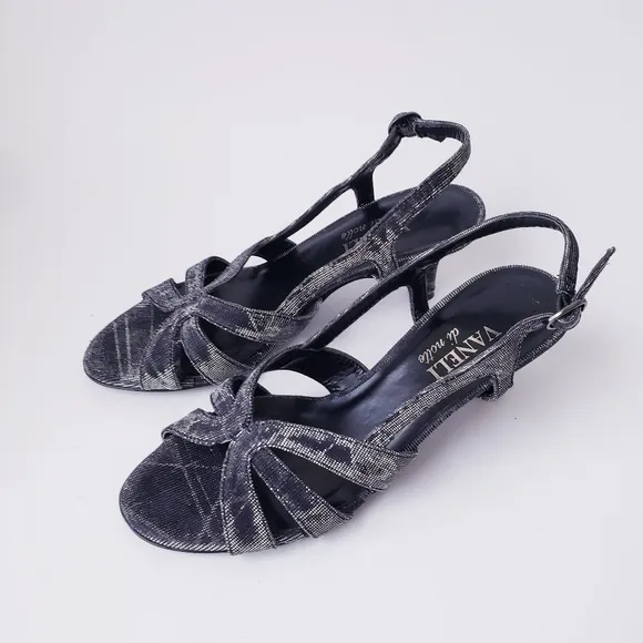 Vintage Vaneli di notte Dark Shimmer Strappy Heels
