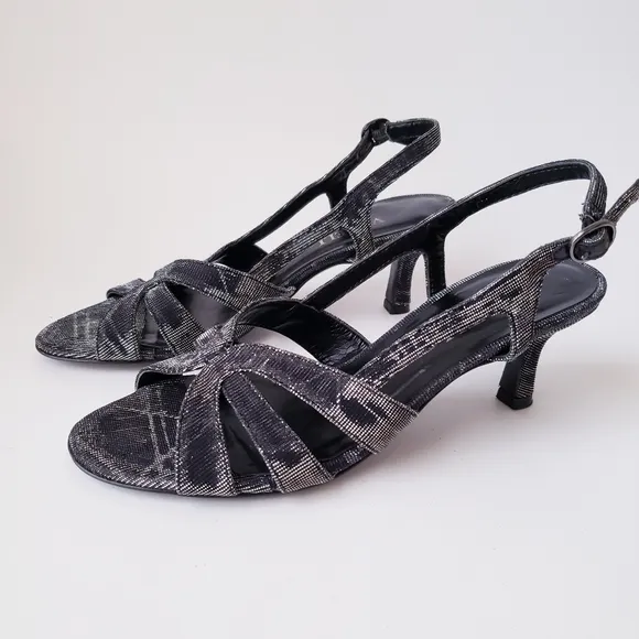 Vintage Vaneli di notte Dark Shimmer Strappy Heels