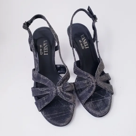 Vintage Vaneli di notte Dark Shimmer Strappy Heels