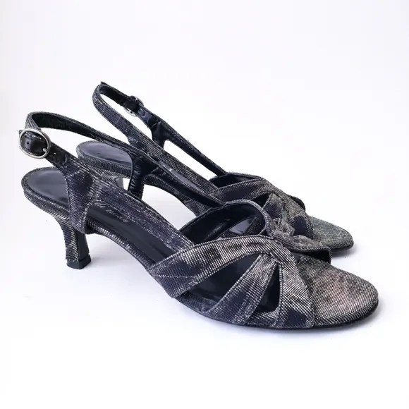 Vintage Vaneli di notte Dark Shimmer Strappy Heels