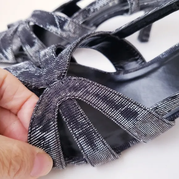 Vintage Vaneli di notte Dark Shimmer Strappy Heels